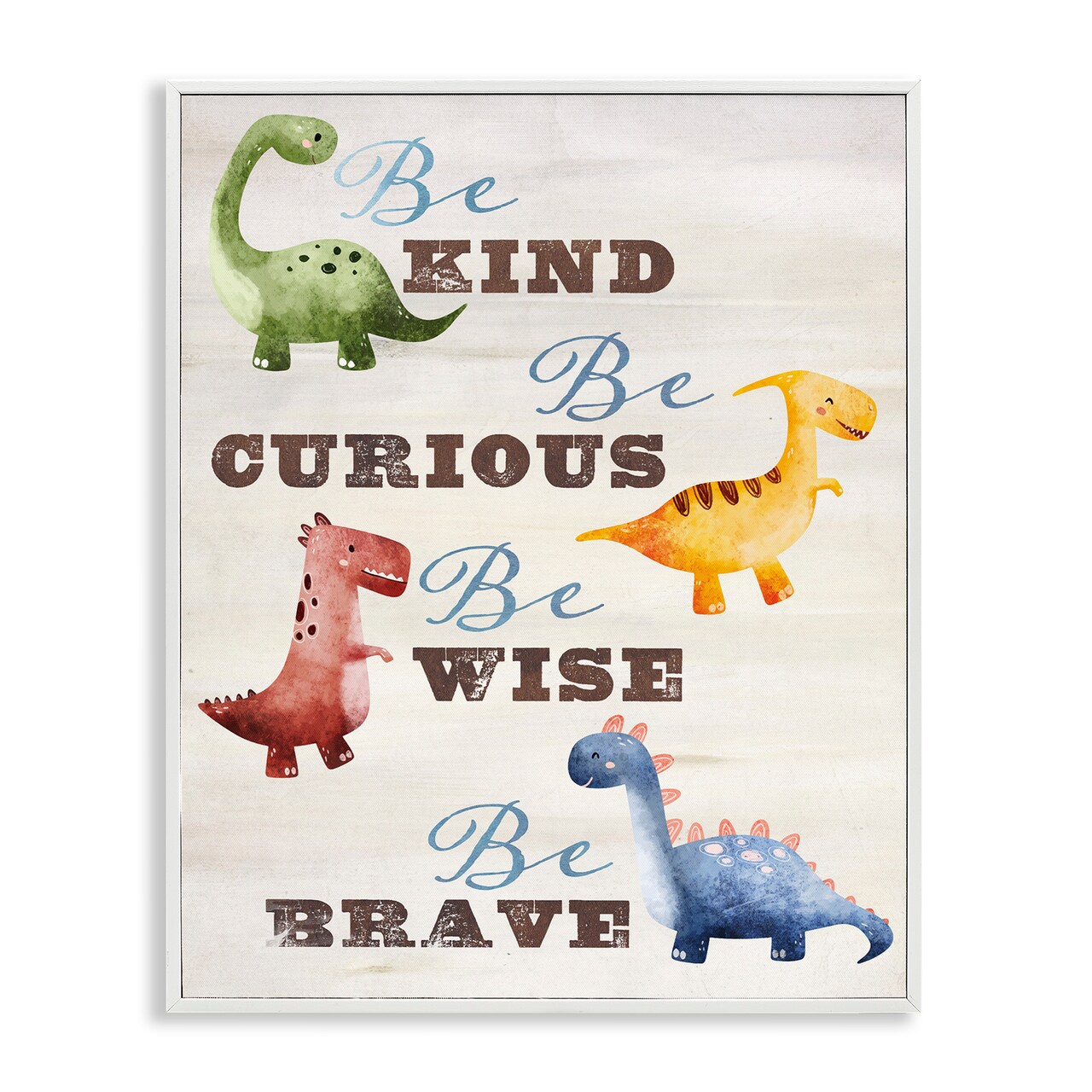 Stupell Industries Kind Curious Wise Dinosaurs Framed Giclee By Susan Arnot